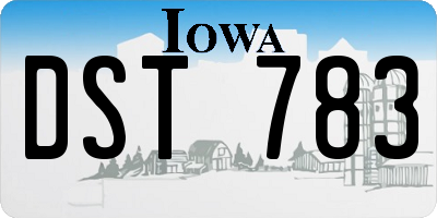 IA license plate DST783