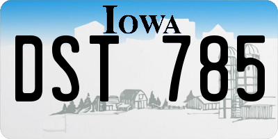 IA license plate DST785