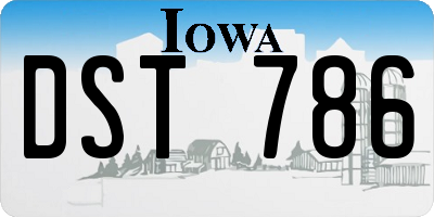 IA license plate DST786