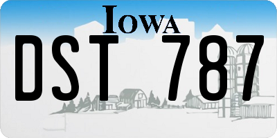 IA license plate DST787