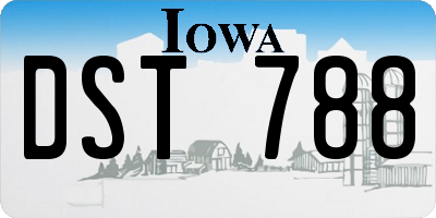 IA license plate DST788