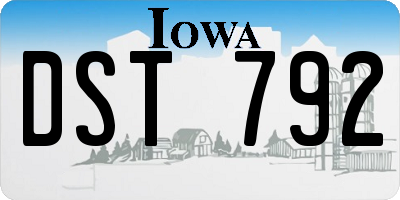 IA license plate DST792