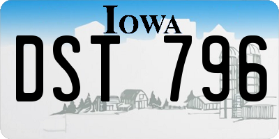 IA license plate DST796