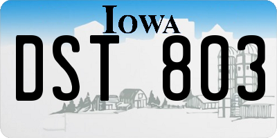 IA license plate DST803