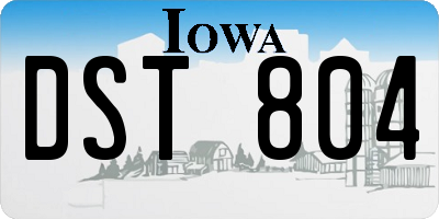 IA license plate DST804