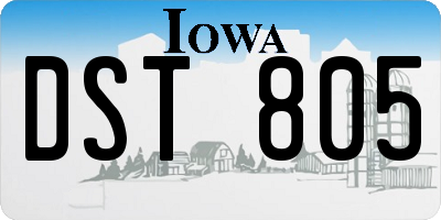 IA license plate DST805