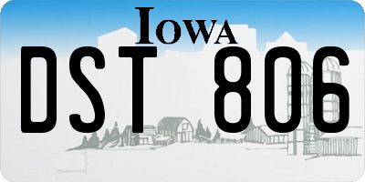 IA license plate DST806