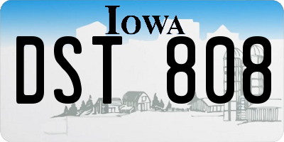 IA license plate DST808