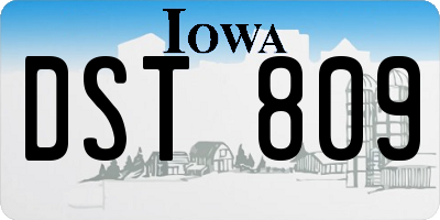 IA license plate DST809