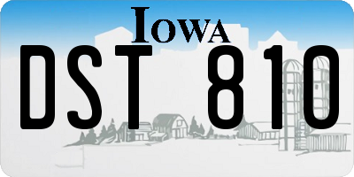IA license plate DST810