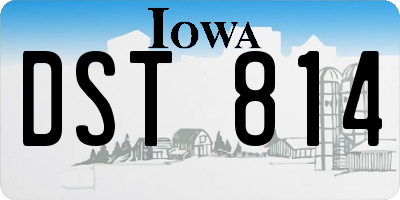 IA license plate DST814