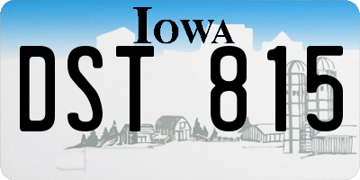 IA license plate DST815