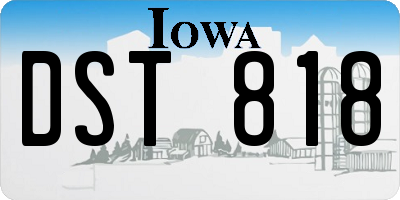 IA license plate DST818