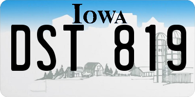 IA license plate DST819