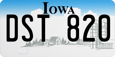 IA license plate DST820