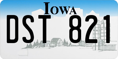 IA license plate DST821