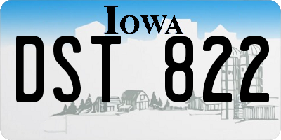 IA license plate DST822