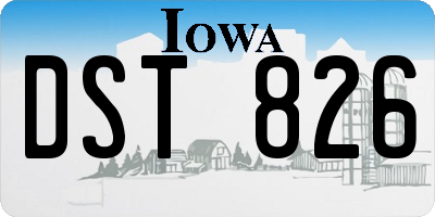 IA license plate DST826