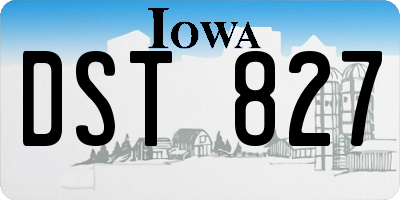 IA license plate DST827