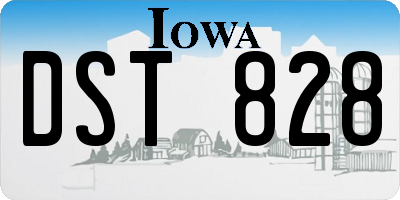 IA license plate DST828