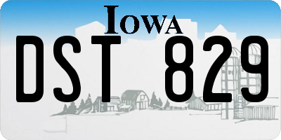 IA license plate DST829