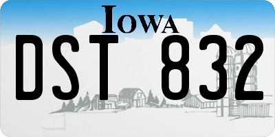 IA license plate DST832