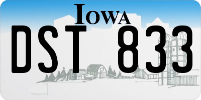 IA license plate DST833