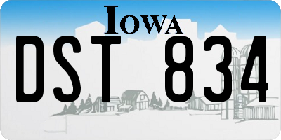 IA license plate DST834