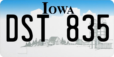 IA license plate DST835