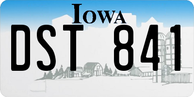 IA license plate DST841