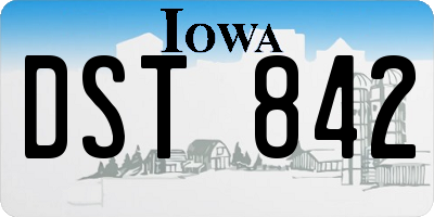IA license plate DST842