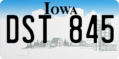 IA license plate DST845