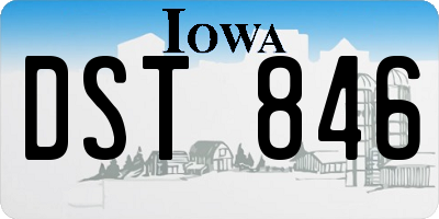 IA license plate DST846