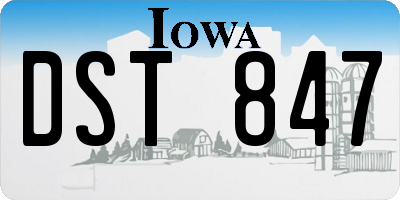 IA license plate DST847