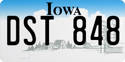 IA license plate DST848