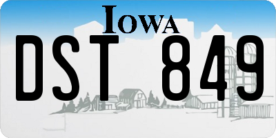 IA license plate DST849