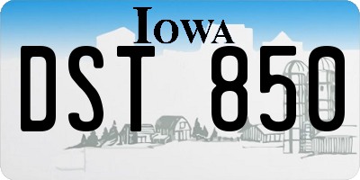 IA license plate DST850