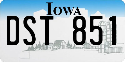 IA license plate DST851