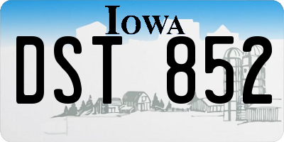 IA license plate DST852