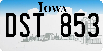 IA license plate DST853