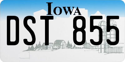 IA license plate DST855