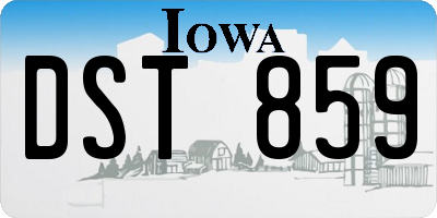 IA license plate DST859