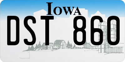 IA license plate DST860