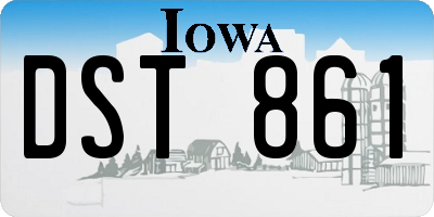 IA license plate DST861
