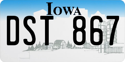 IA license plate DST867