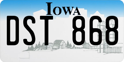 IA license plate DST868