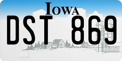 IA license plate DST869