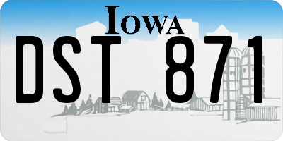 IA license plate DST871