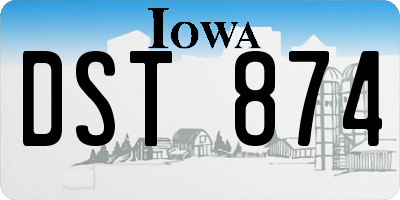 IA license plate DST874