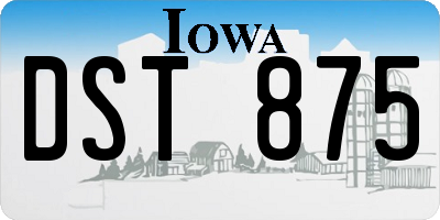 IA license plate DST875
